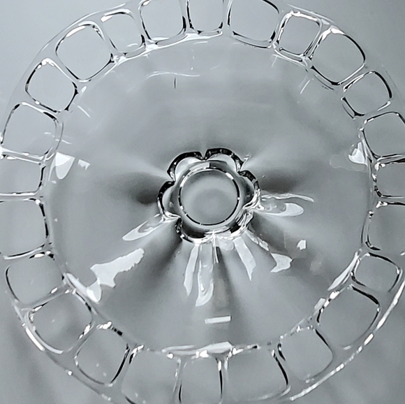 1938-1955 Murano #127 Clear Pierced Edge Large 14 3/4" Torte Plate Platter - Picture 7 of 8